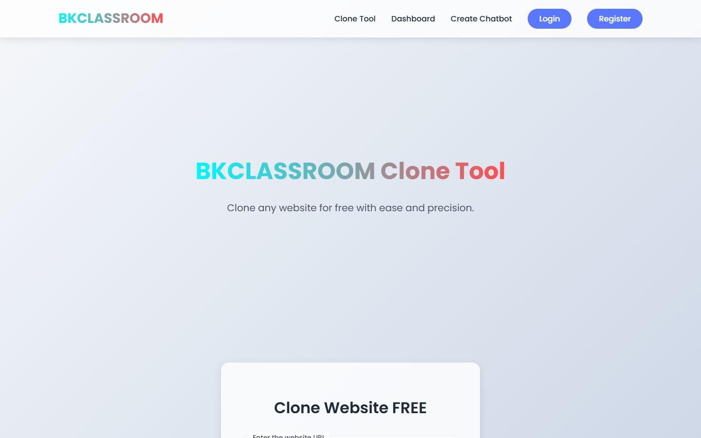 BK Classroom clone tool page